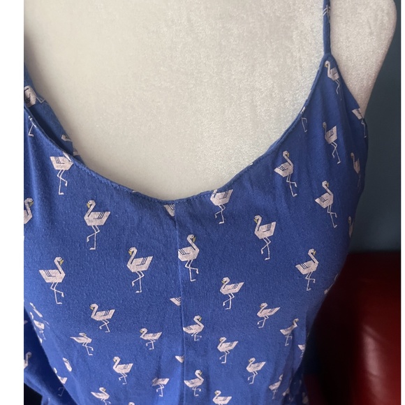 O’Neill blue and off white flamingos sun midi dress EUC - Picture 2 of 8